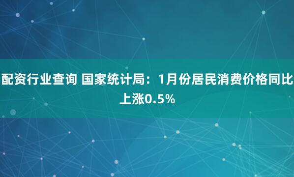 配资行业查询 国家统计局：1月份居民消费价格同比上涨0.5%