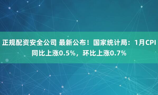 正规配资安全公司 最新公布！国家统计局：1月CPI同比上涨0.5%，环比上涨0.7%